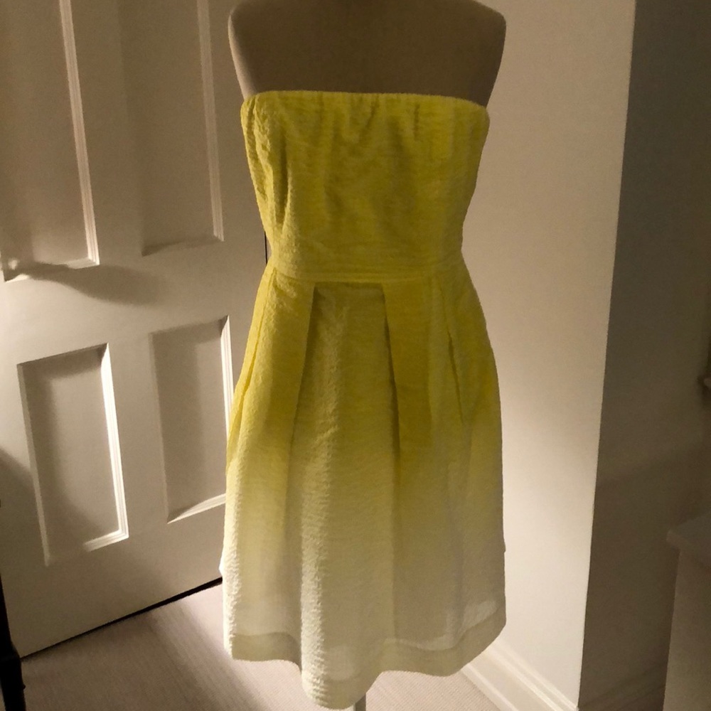 Ombré strapless cotton dress